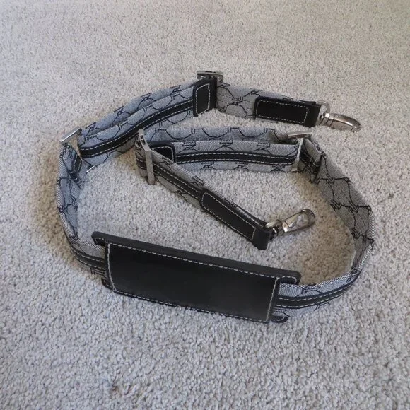 Vintage Ralph Lauren Signature Gray & Black Leather Trim Duffle Carry On Bag - Picture 7 of 9